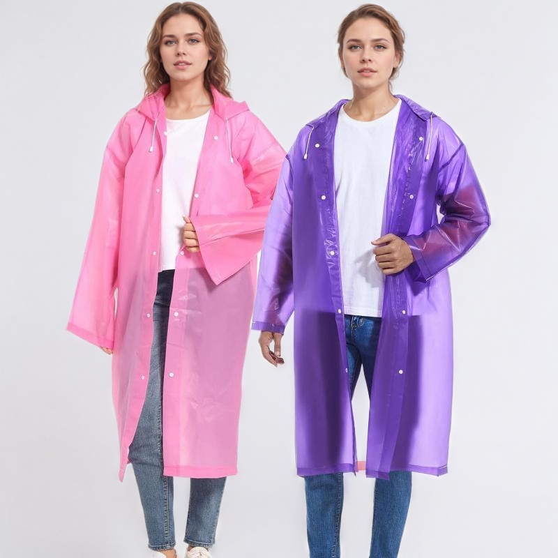 Reusable EVA Raincoat Pack of 2