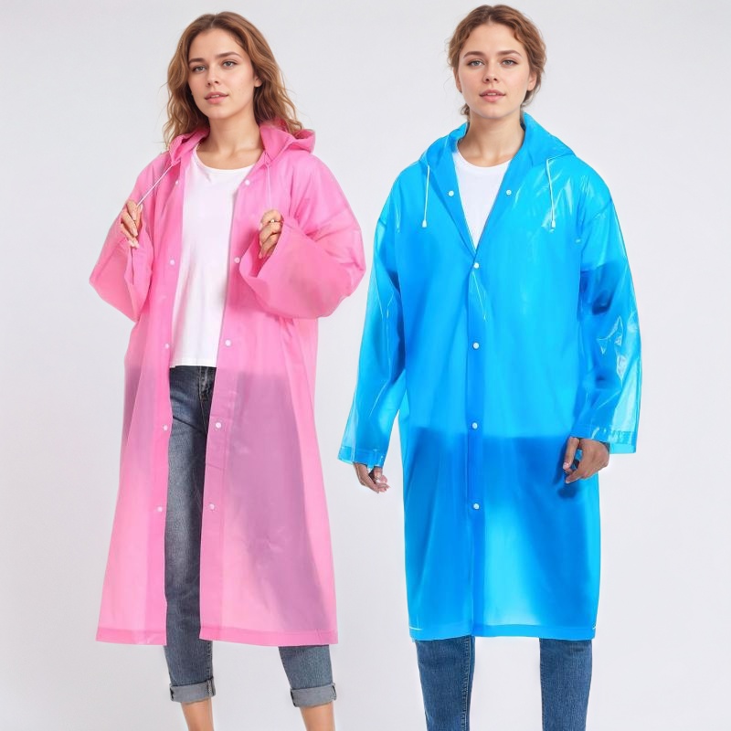 Reusable EVA Raincoat Pack of 2