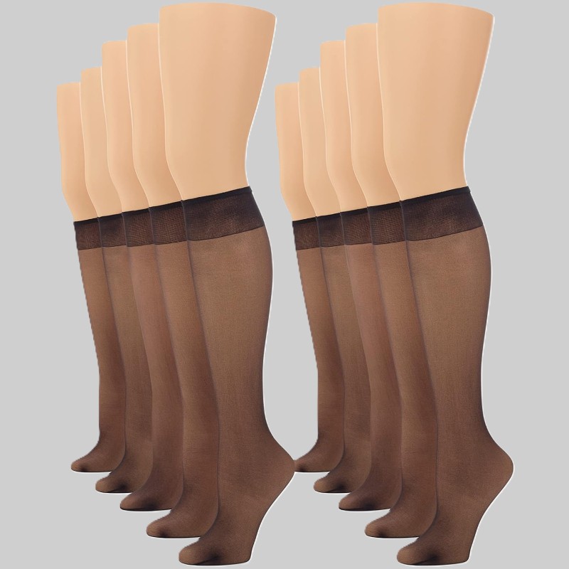Sheer Trouser Socks Pack Of 10