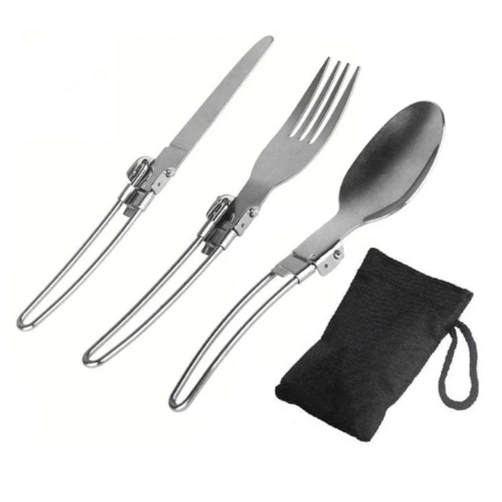 Steel Cutlery Set For Outdoor Camping-USA Camp Zone