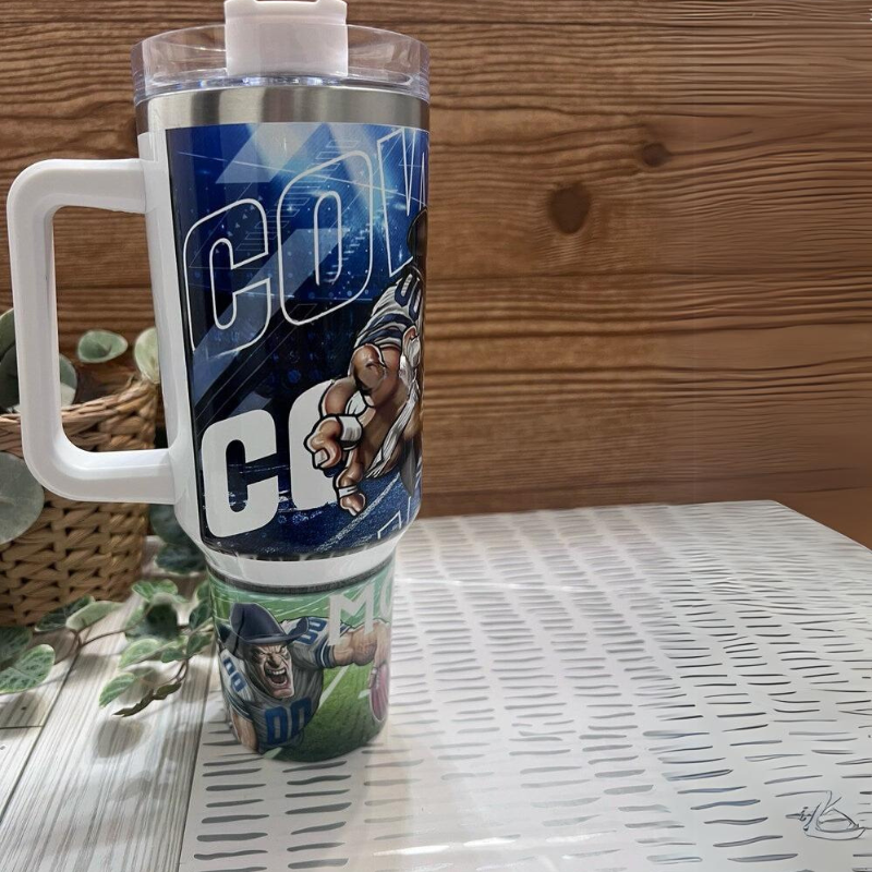 American Football Gridiron Glory 40 oz Travel Tumbler with Handle-USA Camp Zone