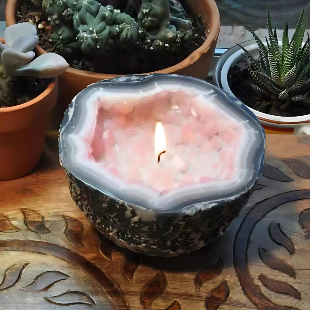 Geode Stone Inspired Decorative Candle-USA Camp Zone