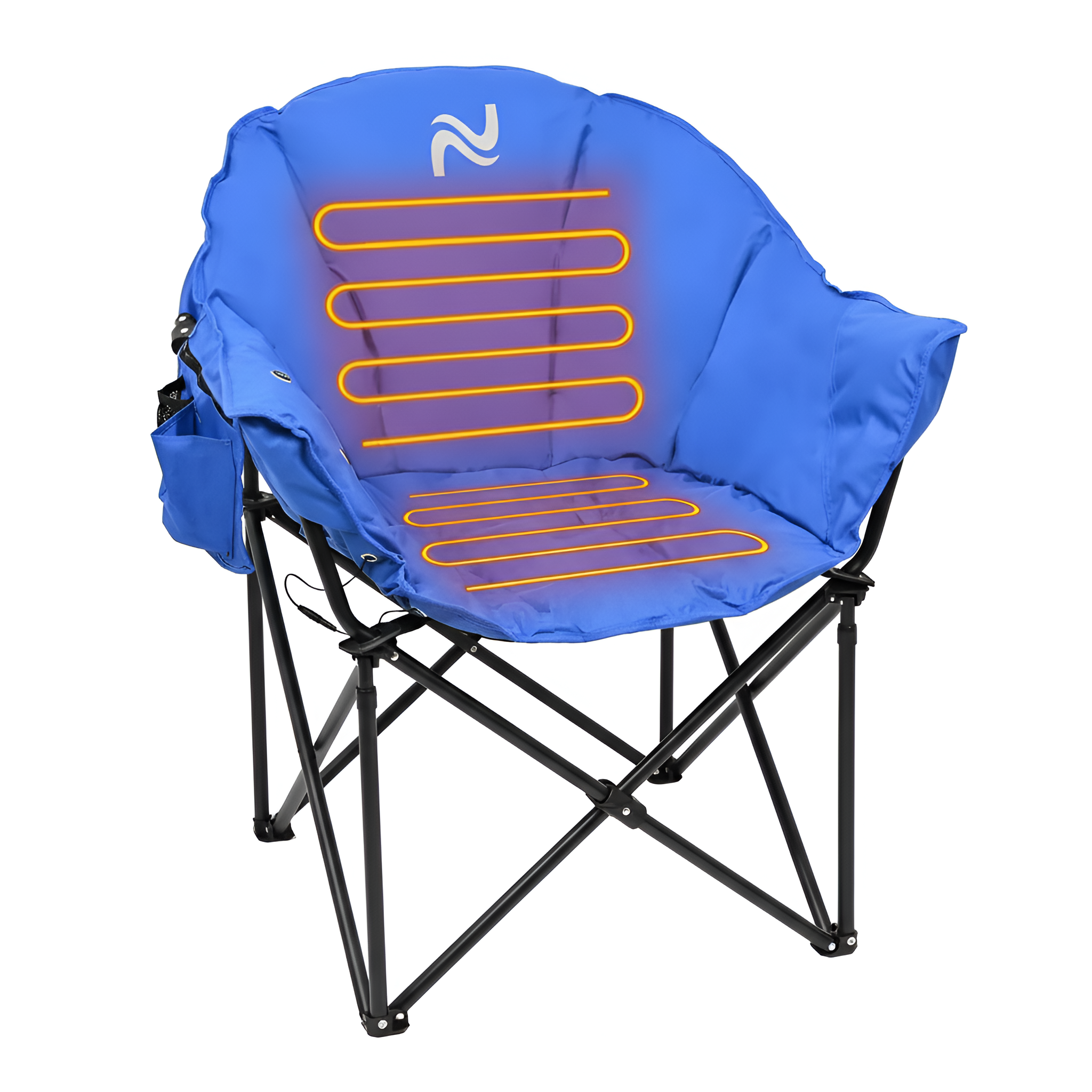 Oversized Heated Camping Chair, Portable Folding Patio Lounge Chairs Camp Chair for Outdoor, Adults, Heavy Duty Lawn Chairs Outdoor Chair for Camping, Lounge Patio 10000 mah power bank