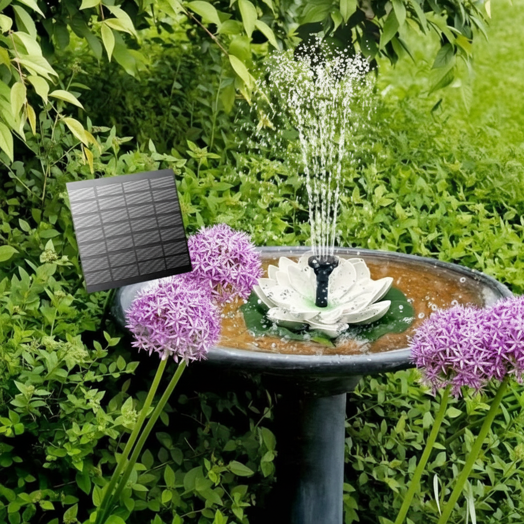 Solar Powered 7 Color Lighting Fountain Pump For Outdoor Bird Bath