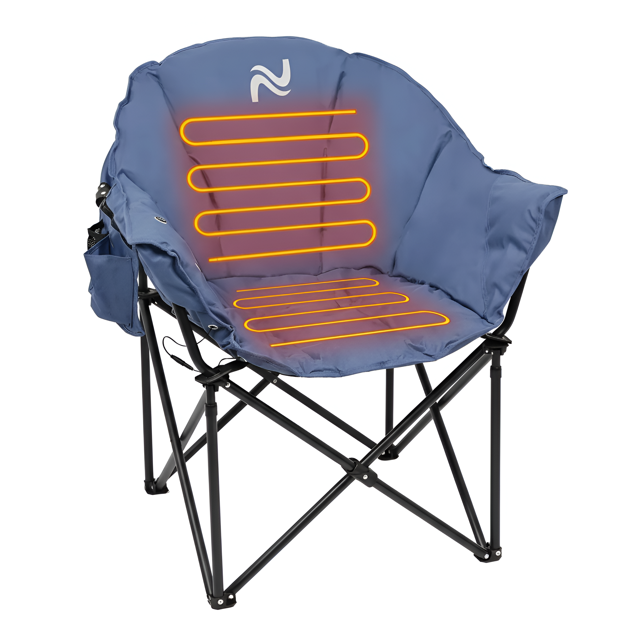 Oversized Heated Camping Chair, Portable Folding Patio Lounge Chairs Camp Chair for Outdoor, Adults, Heavy Duty Lawn Chairs Outdoor Chair for Camping, Lounge Patio 10000 mah power bank