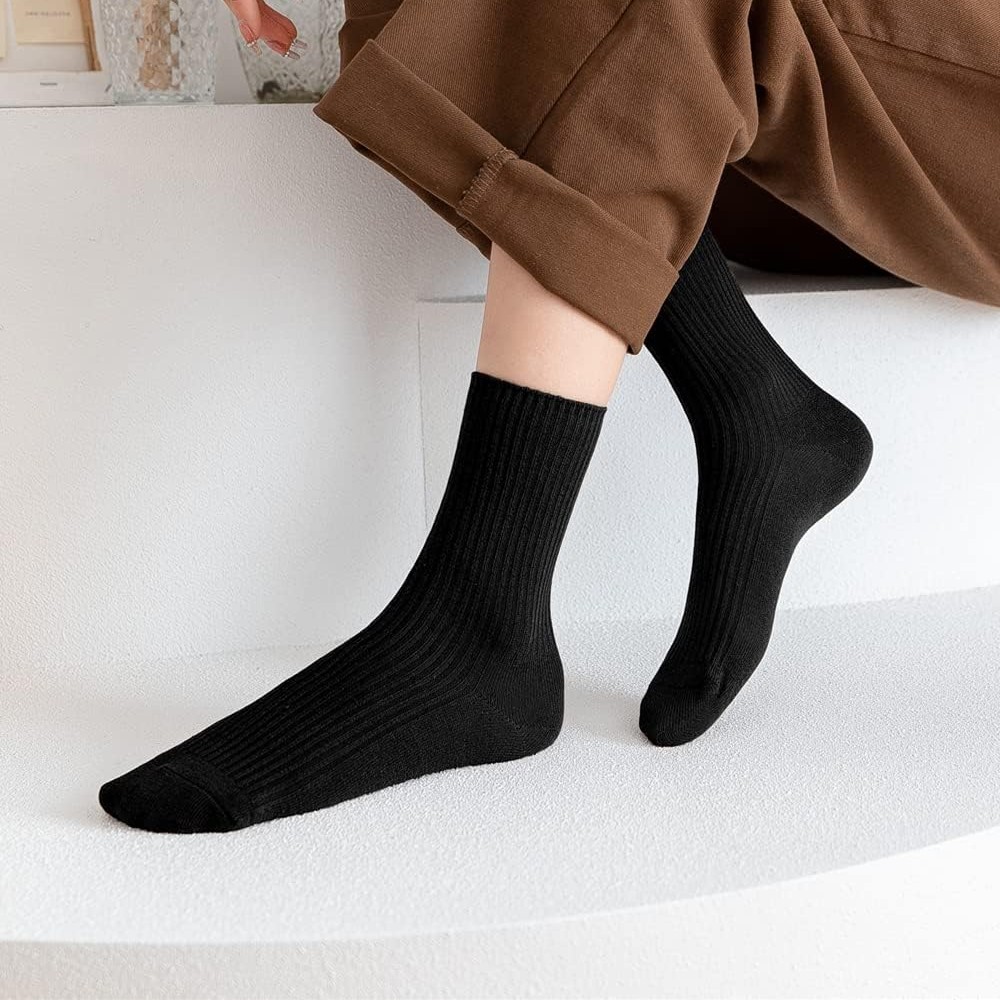 Pack Of 6 Women Crew Casual Athletic Aesthetic Socks