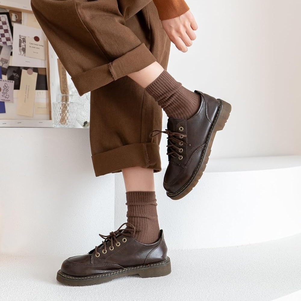 Pack Of 6 Women Crew Casual Athletic Aesthetic Socks