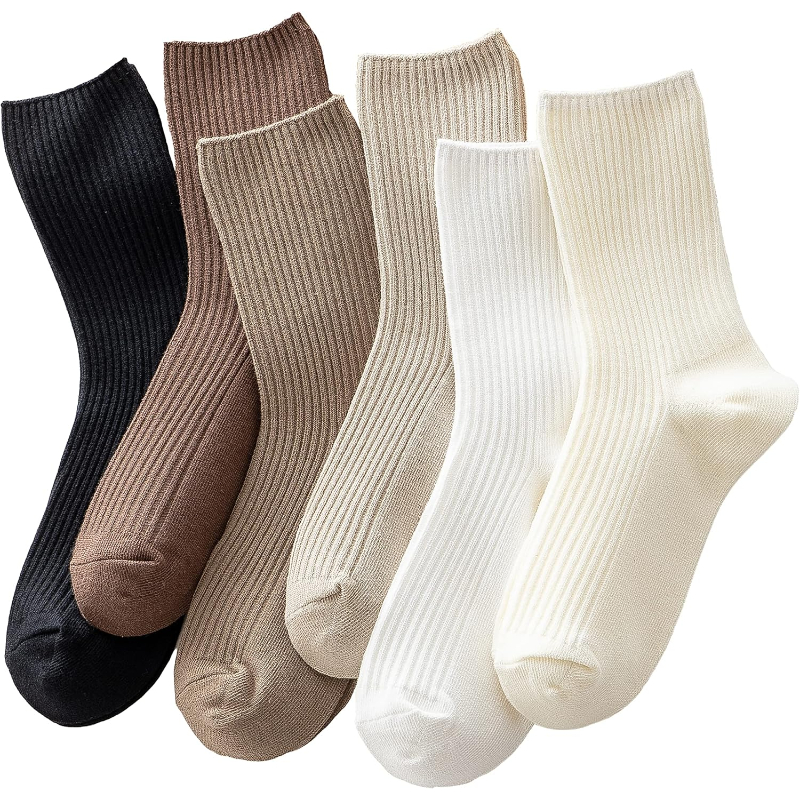 Pack Of 6 Women Crew Casual Athletic Aesthetic Socks