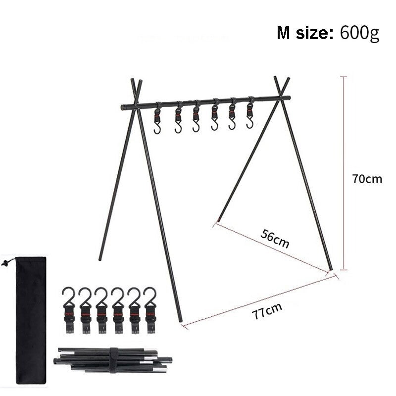 Folding Portable Camping Hanging Rack Tripod Hanger With Hook-USA Camp Zone