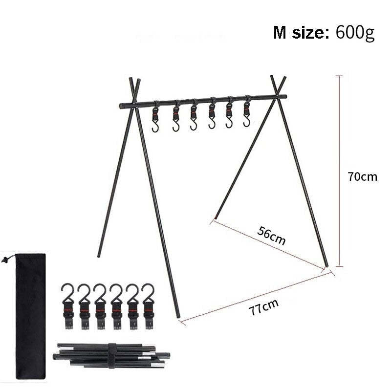 Folding Portable Camping Hanging Rack Tripod Hanger With Hook-USA Camp Zone