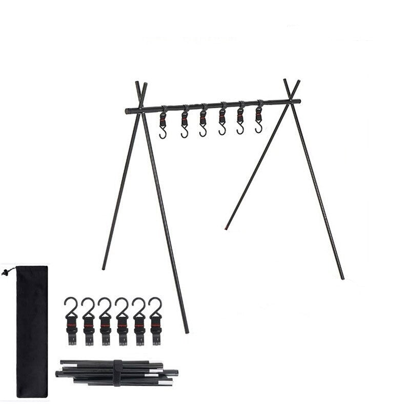 Folding Portable Camping Hanging Rack Tripod Hanger With Hook-USA Camp Zone