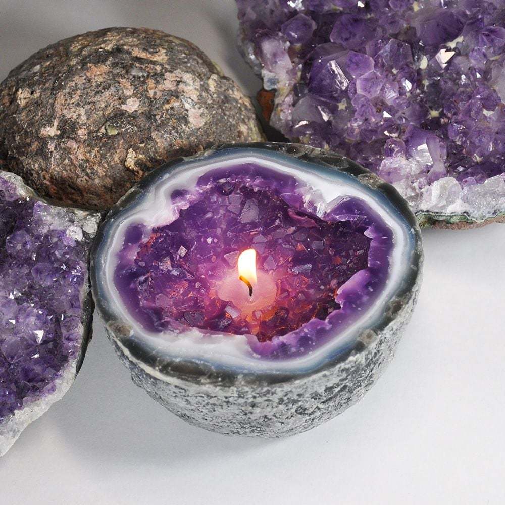 Geode Stone Inspired Decorative Candle-USA Camp Zone