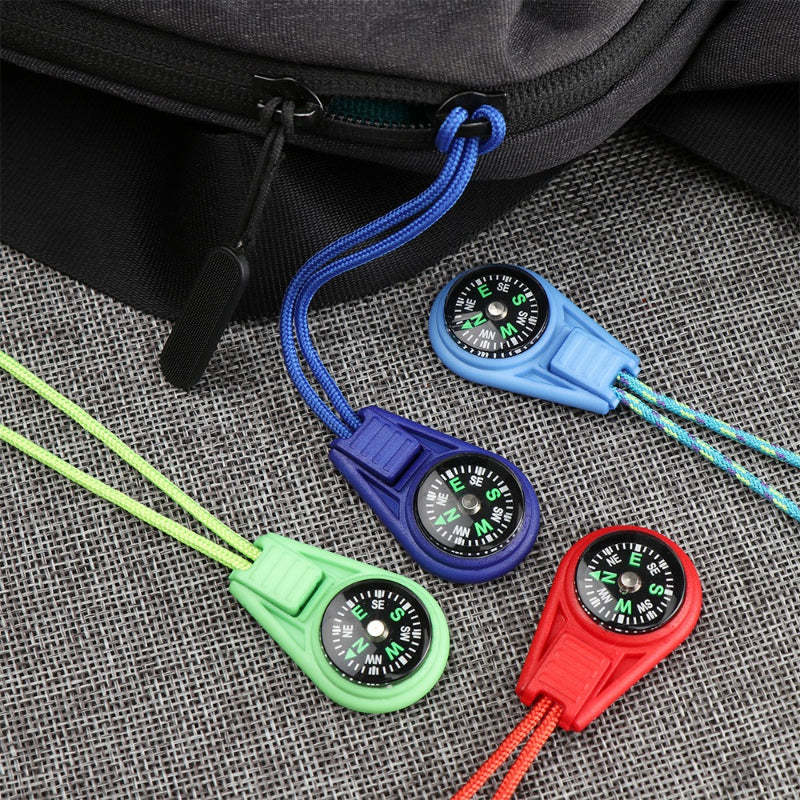 2Pcs Zipper Tail Rope Pocket Compasses-USA Camp Zone