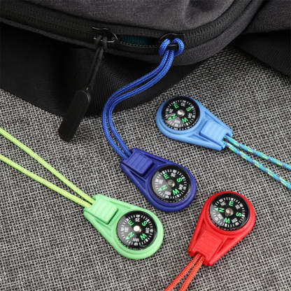 2Pcs Zipper Tail Rope Pocket Compasses-USA Camp Zone