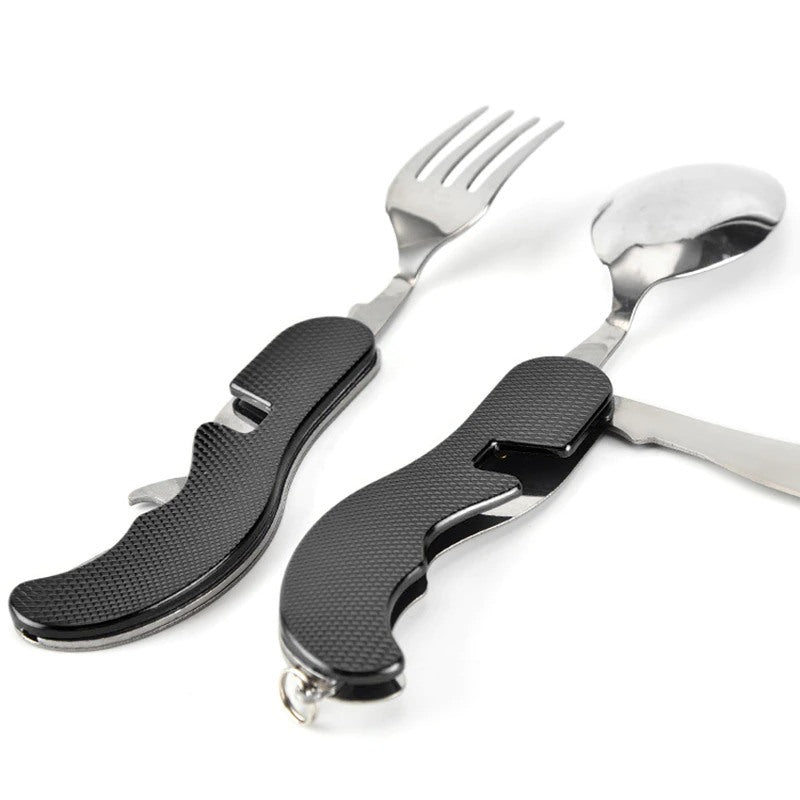 4 In 1 Folding Spoon Outdoor Tableware Set-USA Camp Zone