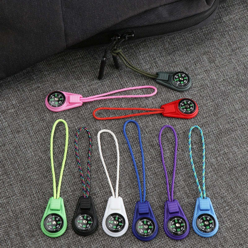 2Pcs Zipper Tail Rope Pocket Compasses-USA Camp Zone