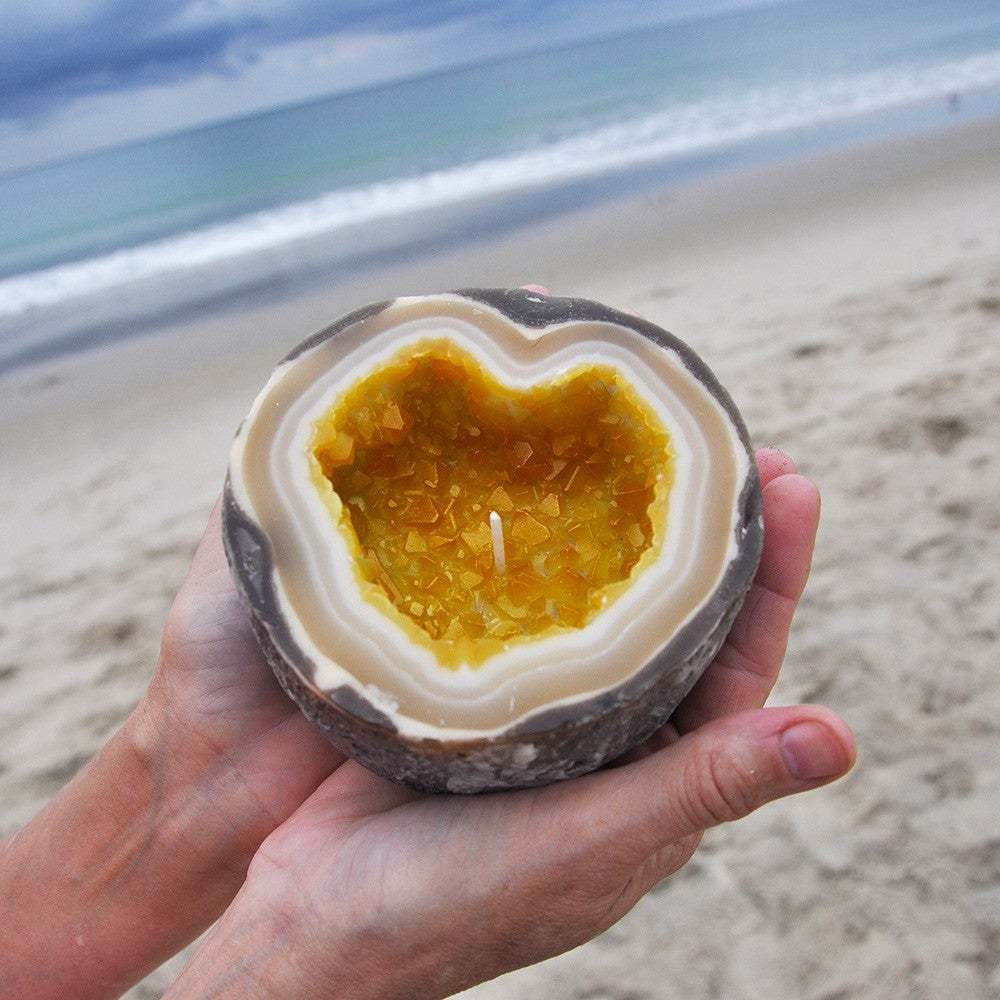 Geode Stone Inspired Decorative Candle-USA Camp Zone