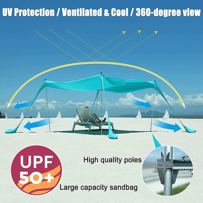 10x10ft Family Beach Sunshade Tent-USA Camp Zone