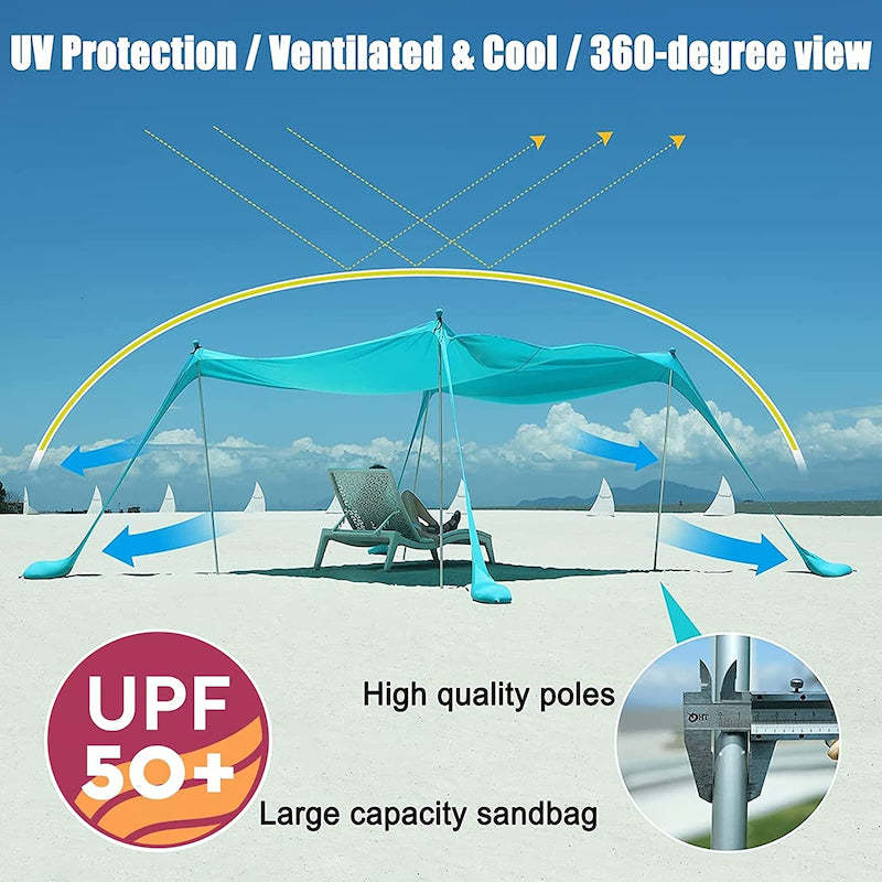 10x10ft Family Beach Sunshade Tent-USA Camp Zone