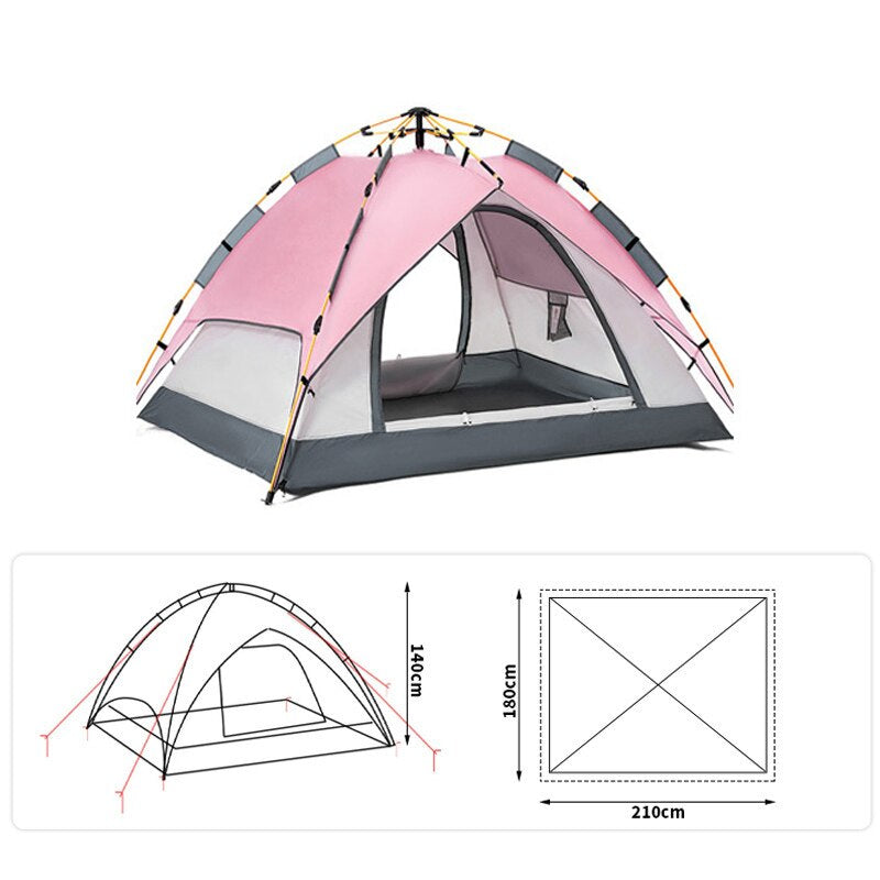 4-5 Persons Quick Setup Large Family Camping Tent-USA Camp Zone