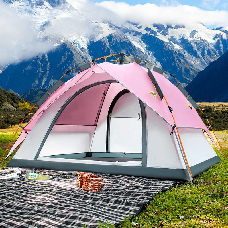 4-5 Persons Quick Setup Large Family Camping Tent-USA Camp Zone