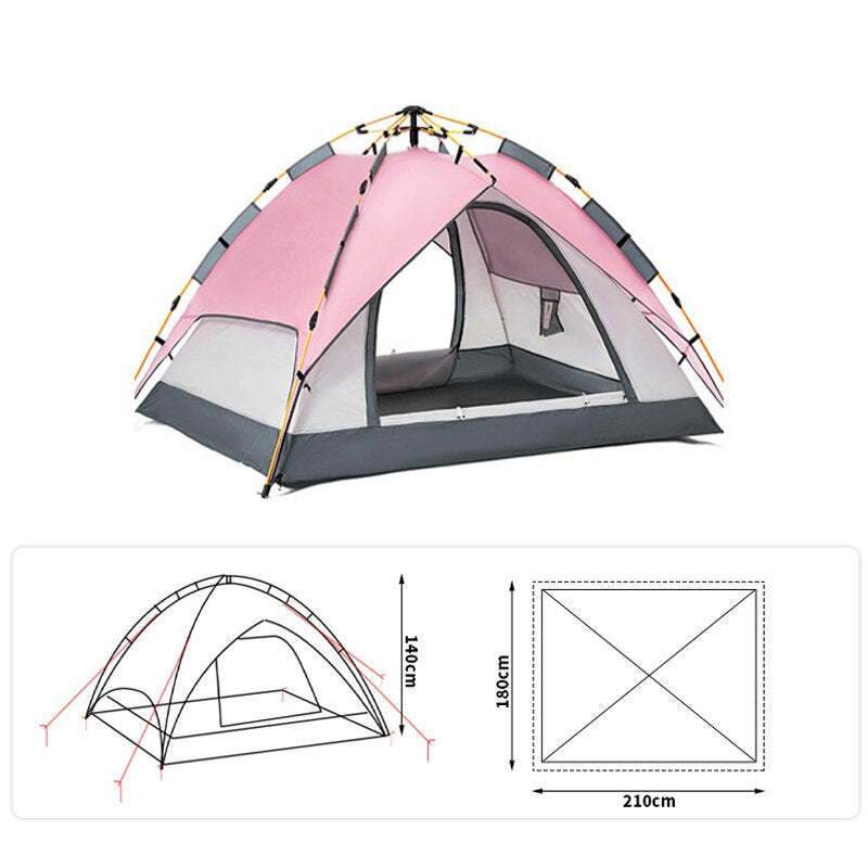 4-5 Persons Quick Setup Large Family Camping Tent-USA Camp Zone