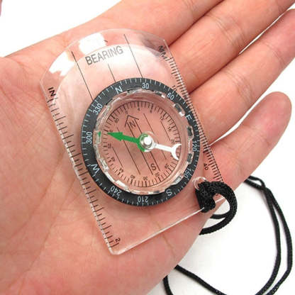 Outdoor Camping Hiking Transparent Plastic Compass-USA Camp Zone