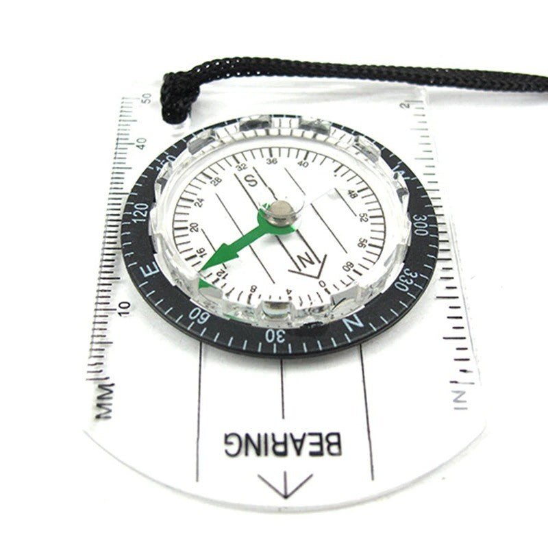 Outdoor Camping Hiking Transparent Plastic Compass-USA Camp Zone