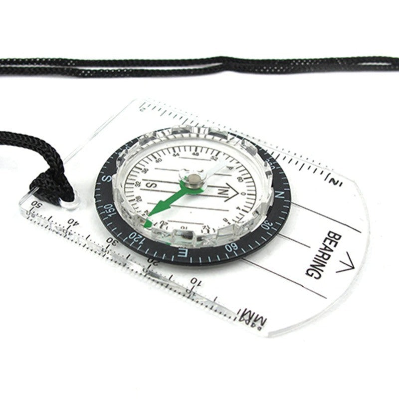 Outdoor Camping Hiking Transparent Plastic Compass-USA Camp Zone