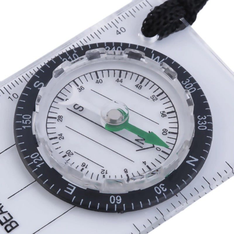 Outdoor Camping Hiking Transparent Plastic Compass-USA Camp Zone
