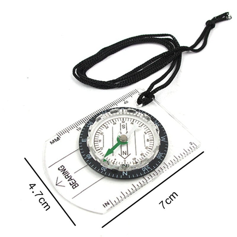 Outdoor Camping Hiking Transparent Plastic Compass-USA Camp Zone