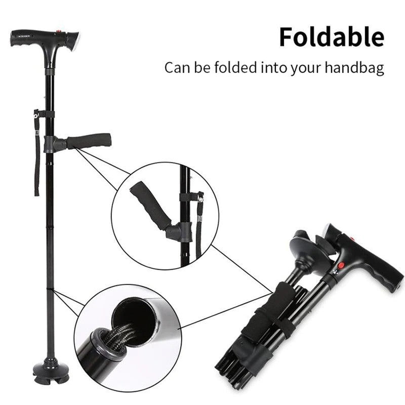 Collapsible Telescopic Folding Elder Cane-USA Camp Zone