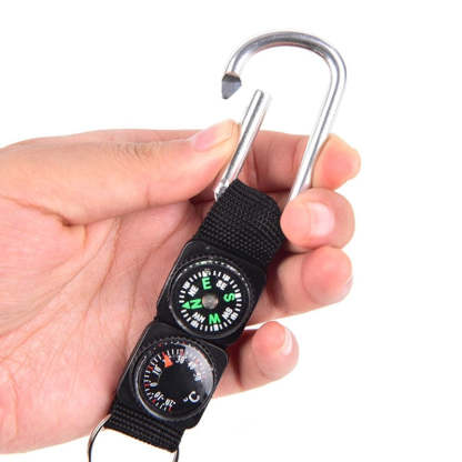3 In 1 Camping Mini Carabiner Keychain Compass-USA Camp Zone