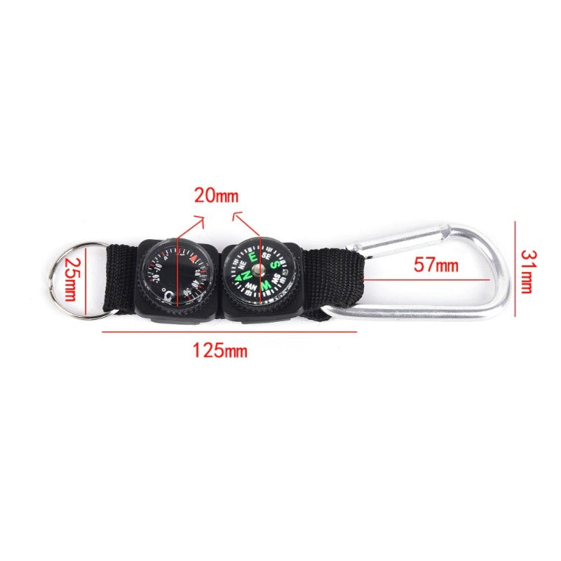 3 In 1 Camping Mini Carabiner Keychain Compass-USA Camp Zone