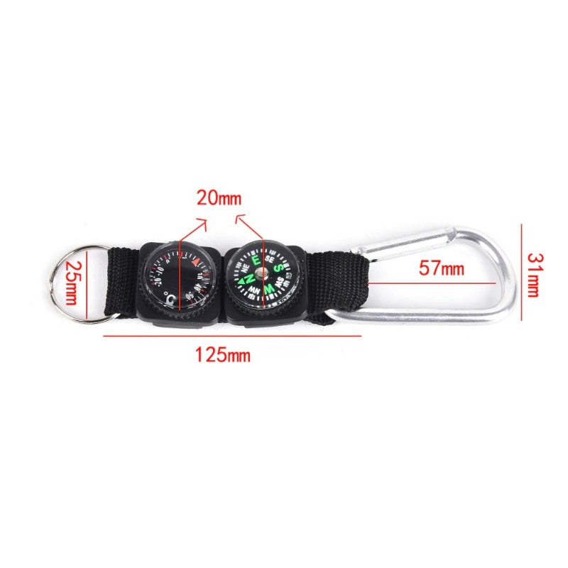 3 In 1 Camping Mini Carabiner Keychain Compass-USA Camp Zone