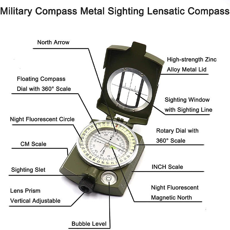 Professional Waterproof Camping Hiking Compass-USA Camp Zone