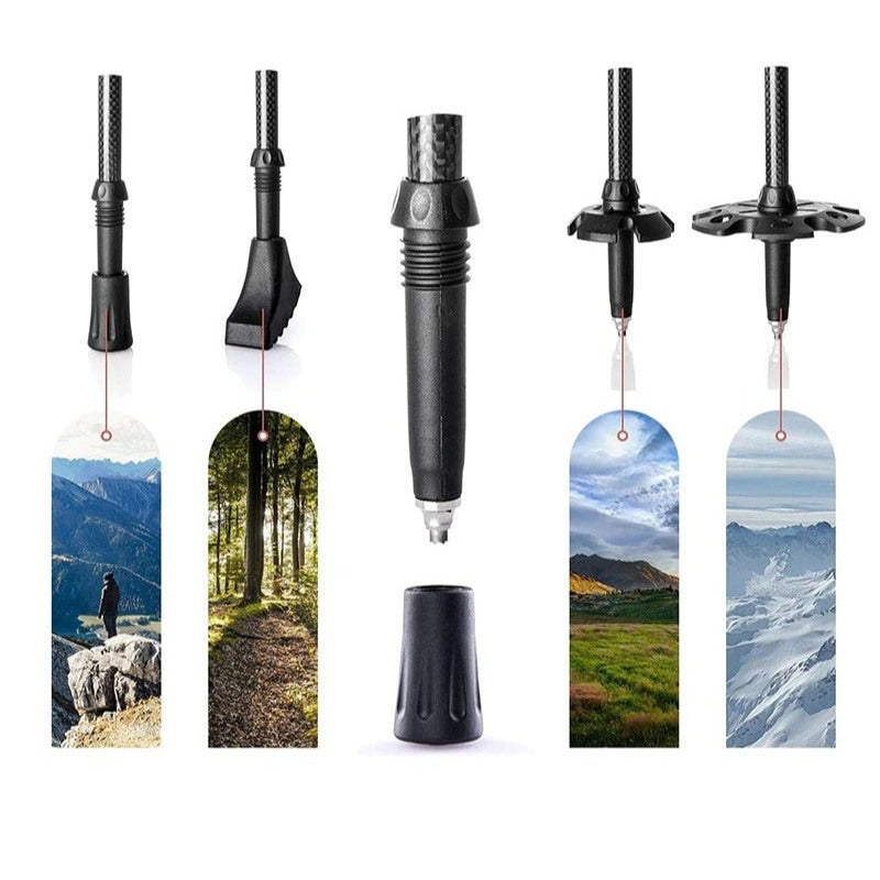 Lightweight Carbon Fiber Collapsible Telescopic Sticks-USA Camp Zone