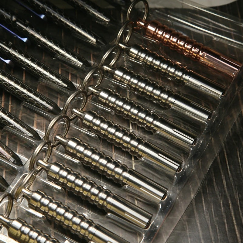 Titanium Alloy Copper Brass Outdoor Camping Pocket Torch LED Flashlight-USA Camp Zone