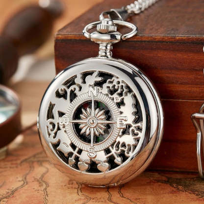 Engrave Pocket Watch Compass-USA Camp Zone