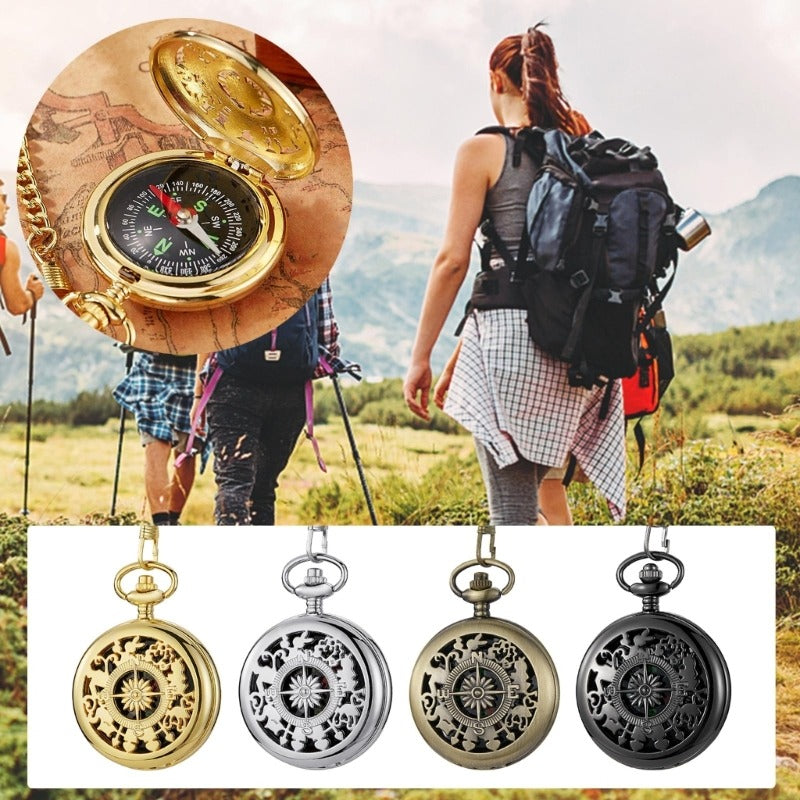 Engrave Pocket Watch Compass-USA Camp Zone