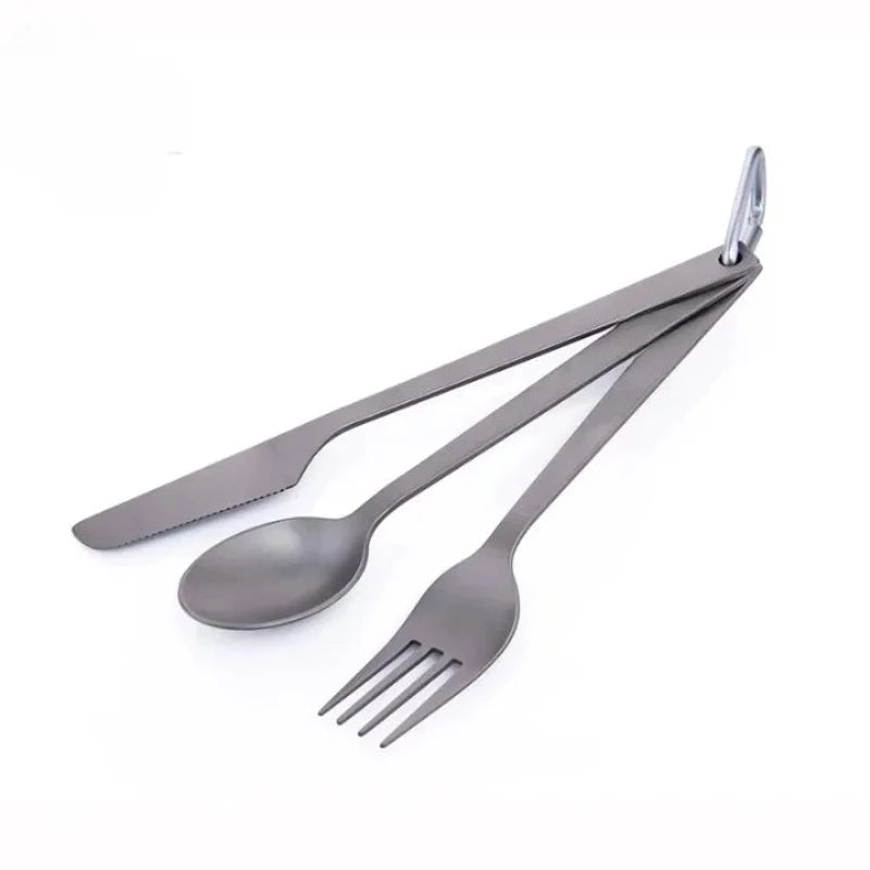 Titanium Fork Knife Set-USA Camp Zone
