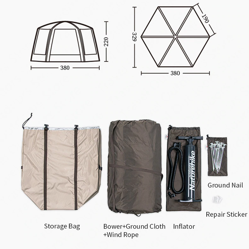 Large Hexagon Tent 150*87 inches (For 5-8 People)-USA Camp Zone