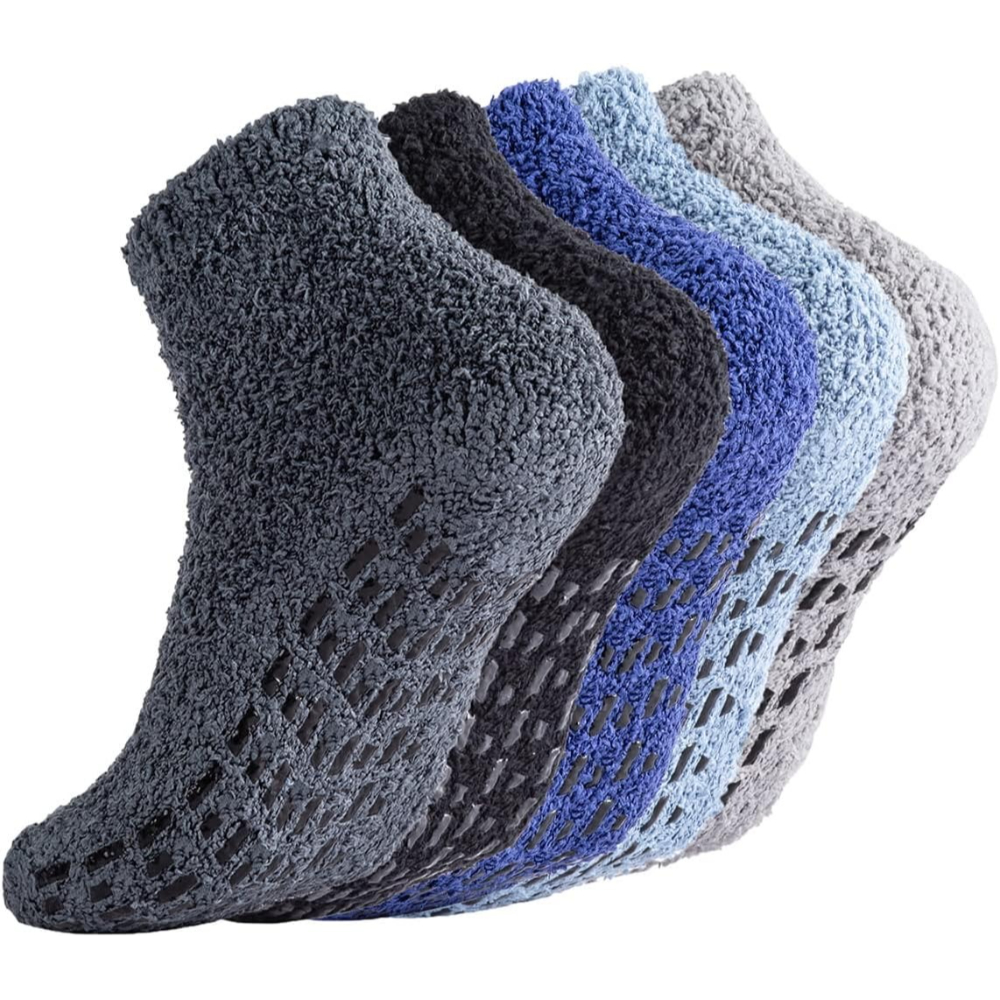 5 Pairs Women Non Slip Grip Slipper Socks