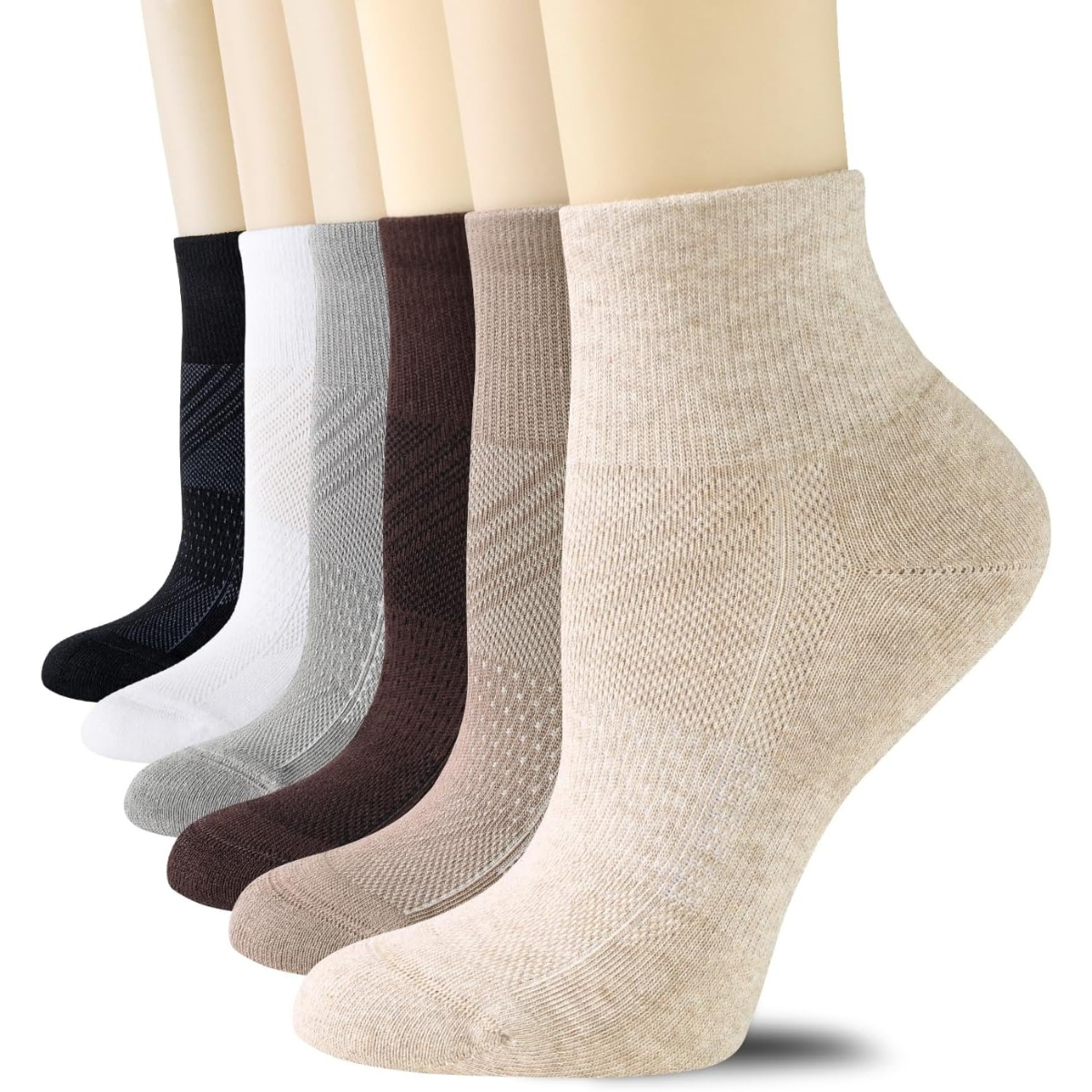 6 Pairs Women Running Ankle Athletic Sport Cushioned Socks