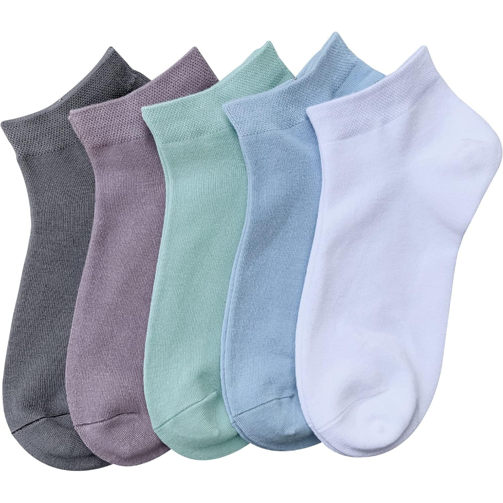 5 Pairs Women Lightweight Viscose Bamboo Low Cut Soft Ankle Socks