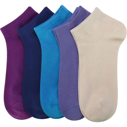 5 Pairs Women Lightweight Viscose Bamboo Low Cut Soft Ankle Socks