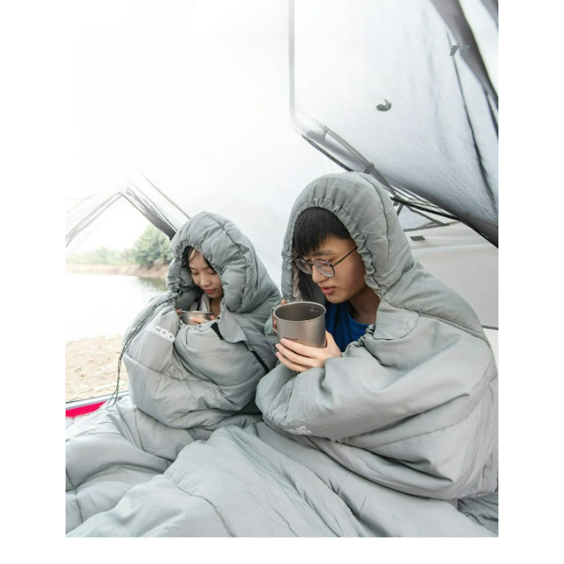 Gray Two Season Camping Sleeping Bag-USA Camp Zone
