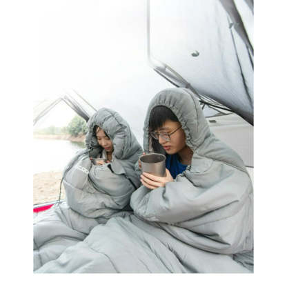 Gray Two Season Camping Sleeping Bag-USA Camp Zone