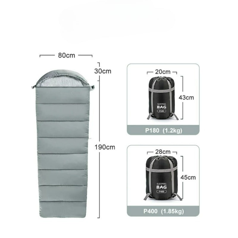 Gray Two Season Camping Sleeping Bag-USA Camp Zone