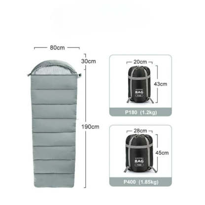 Gray Two Season Camping Sleeping Bag-USA Camp Zone